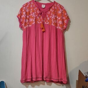 J Marie Woman Floral Embroidered Dress L